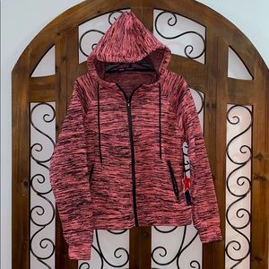 Pink and black strip hoodie